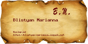 Blistyan Marianna névjegykártya
